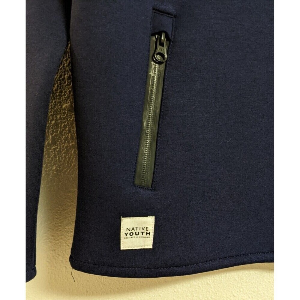 NATIVE YOUTH Designed in England Navy Long Sleeve Scuba Sweatshirt Unisex M - Picture 6 of 9